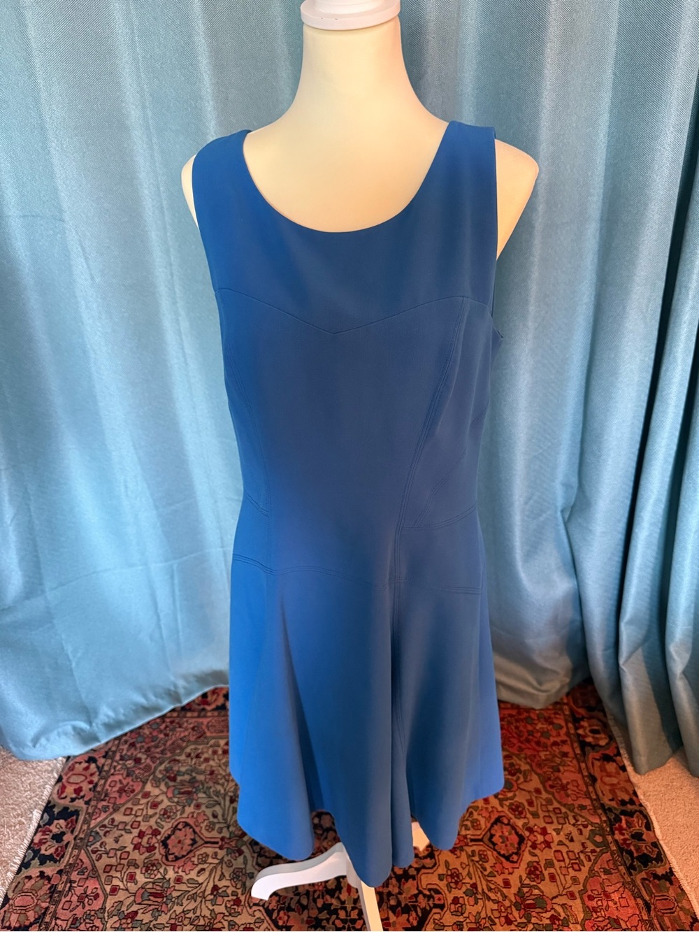 RACHEL Rachel Roy Sleeveless Royal Blue Midi A-Line Dress